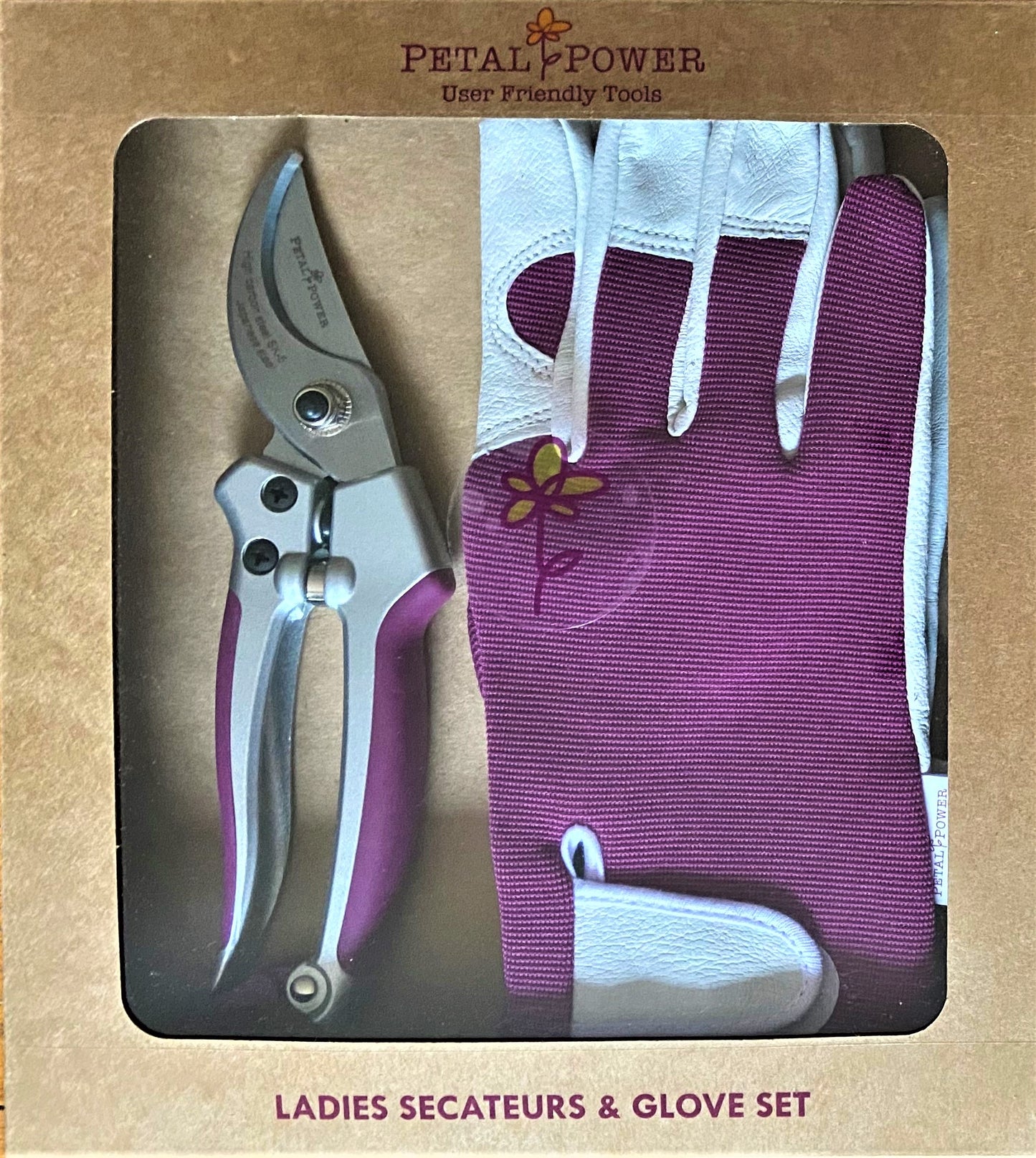 Ladies Leather Gardening Glove & Secateurs Set - Perfect Garden Gift