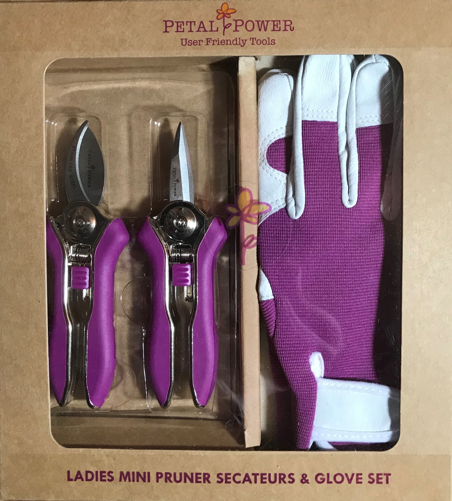 Ladies Leather Gardening Gloves and Mini Secateurs Set - Best Ladies Garden Gift