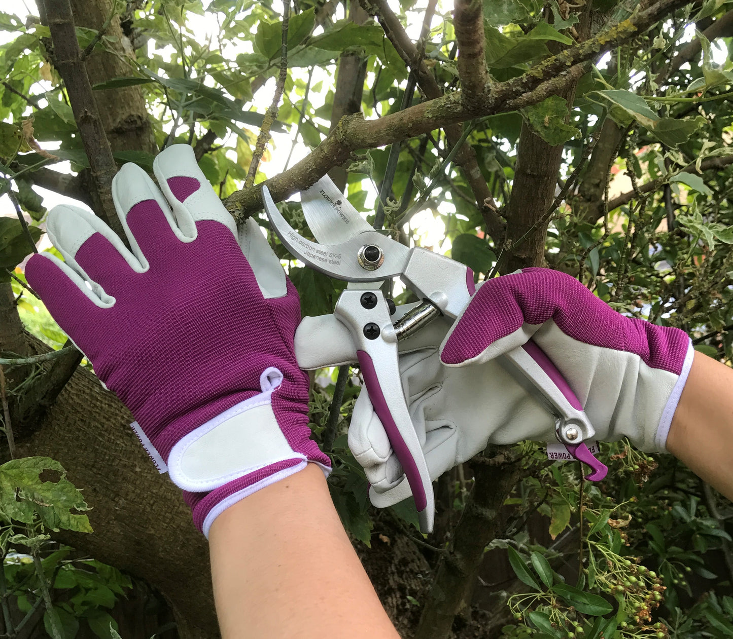Ladies Leather Gardening Glove & Secateurs Set - Perfect Garden Gift