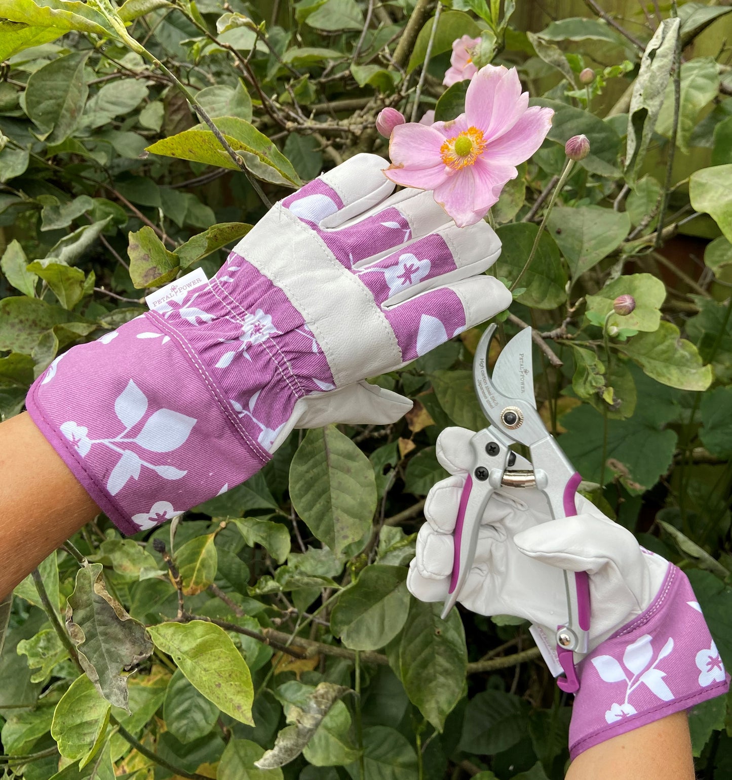 Ladies Leather Floral Gardening Glove & Secateurs Set - Perfect Ladies Garden Gift