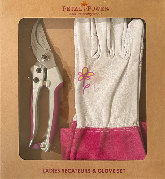 Ladies Gauntlet Gardening Glove & Secateurs Set - Perfect Garden Gift for Women