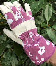Load image into Gallery viewer, Ladies Leather Floral Gardening Gloves - Perfect Garden Gift
