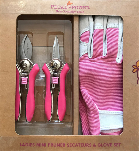 Ladies Leather Gardening Gloves and Mini Secateurs Set - Best Ladies Garden Gift