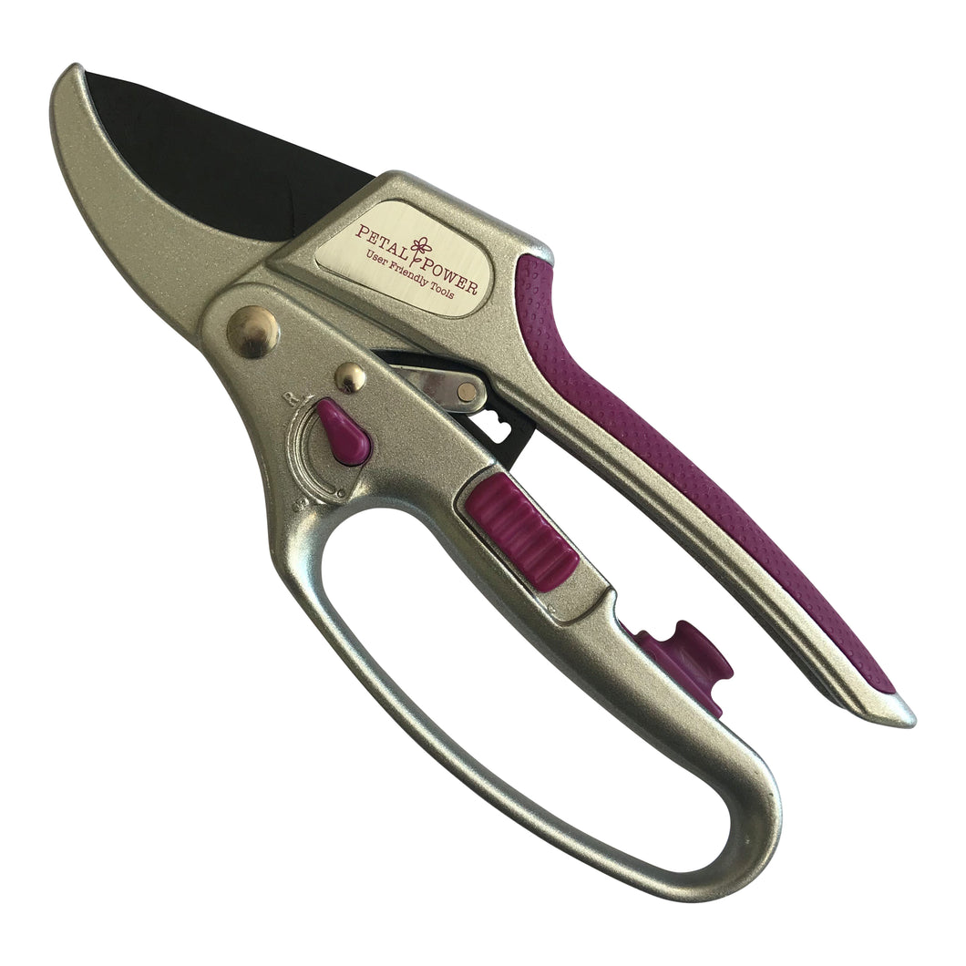 Petal Power Ladies Advanced 2-in-1 Ratchet Pruner Secateurs - 5 X Power Gardening Secateurs