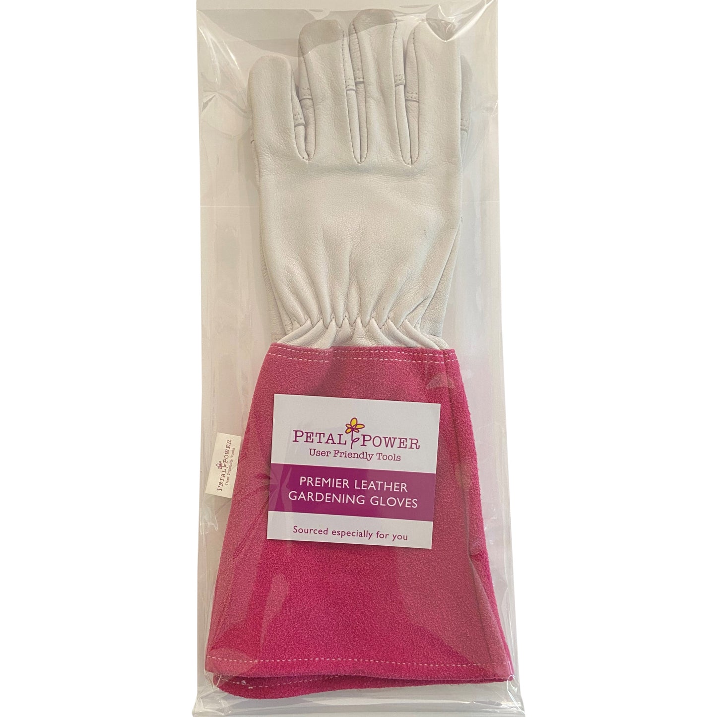 Petal Power Ladies Long Sleeve Gardening Gloves - Thorn Proof Leather Gauntlet Garden Gloves