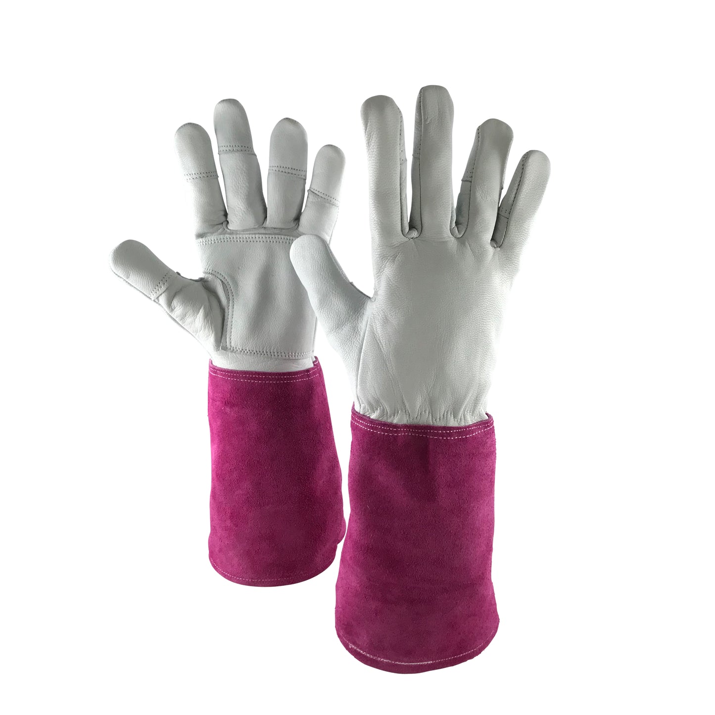 Petal Power Ladies Long Sleeve Gardening Gloves - Thorn Proof Leather Gauntlet Garden Gloves